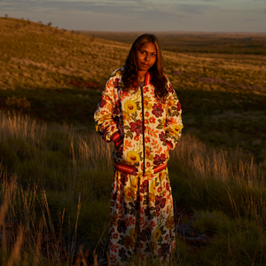 Native Flowers and Fruit Bomber Jacket