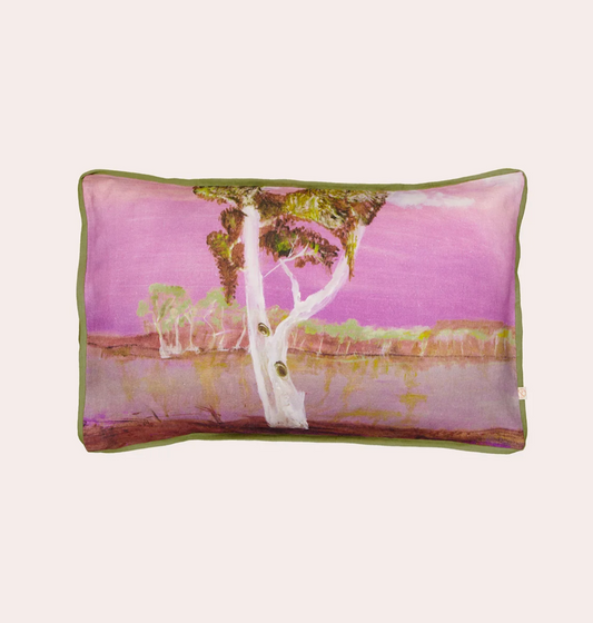 Linen Pillowcase - Pink Tree