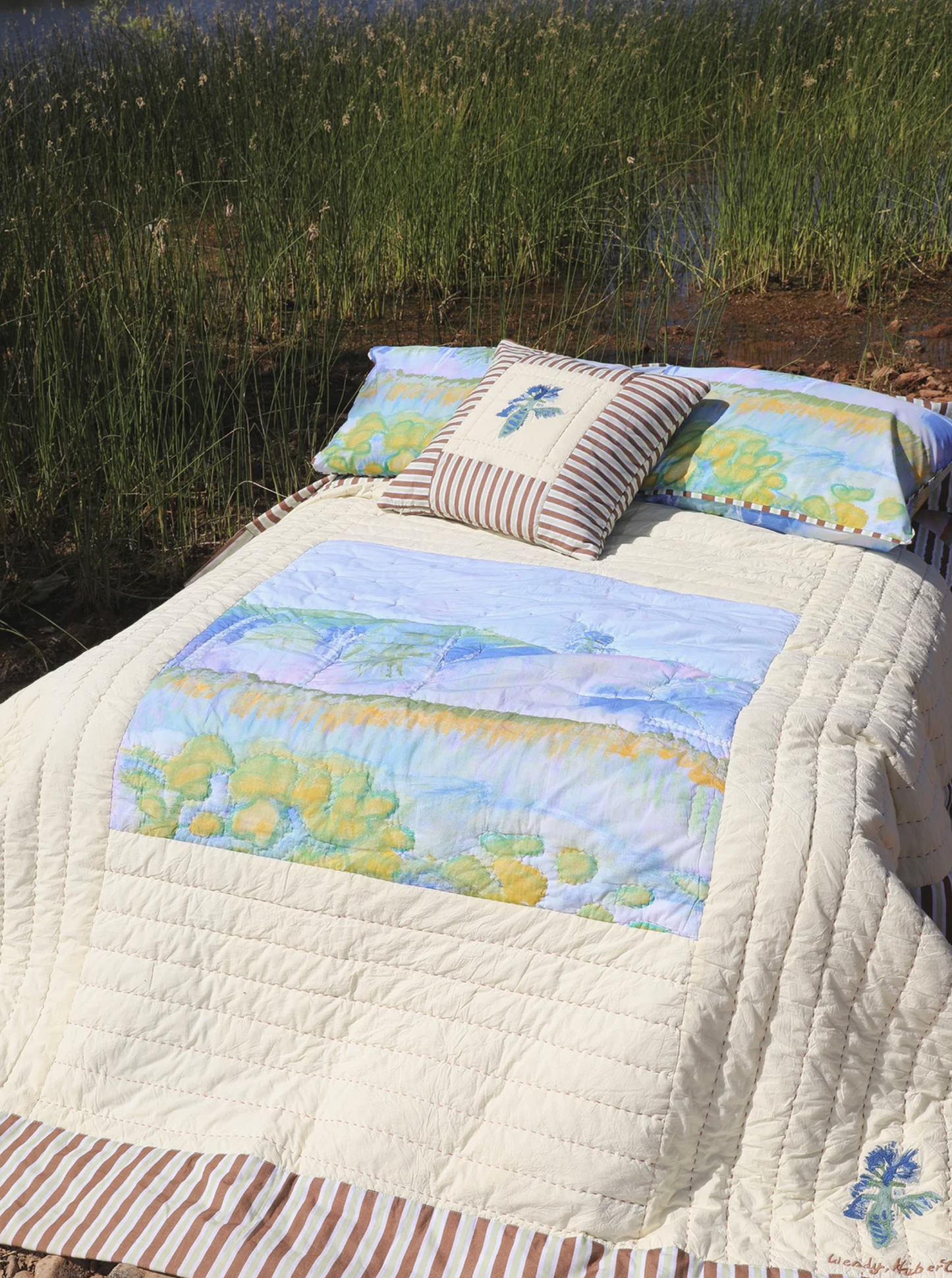 Organic Cotton Square Cushion Cover - Palm