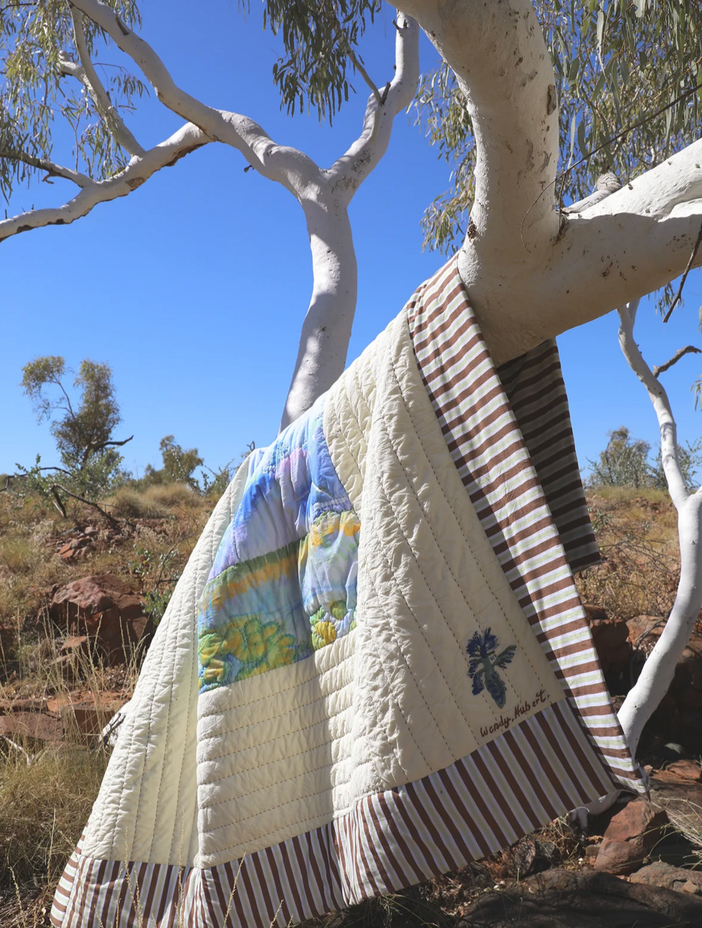 Organic Cotton Kantha Quilt - Waterlily